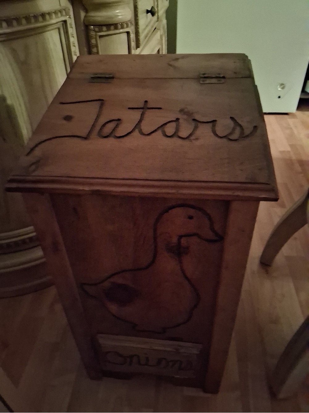 Wooden Pet Bird Storage Chest in Brown